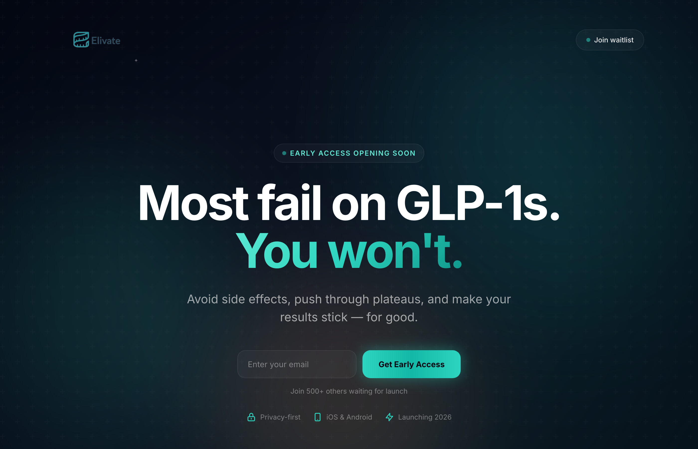 Elivate website screenshot